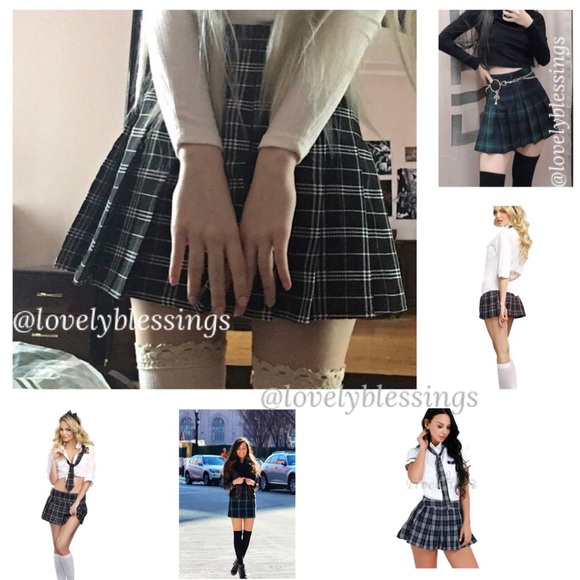 Schoolgirl Pleated Plaid Mini Skirt Vintage Royal Uniforms Girly Preppy Academia - Picture 3 of 16